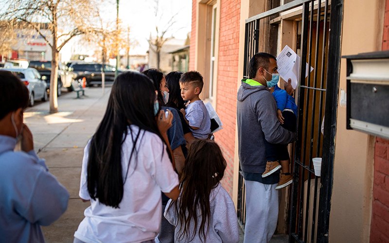 A migrant family is dropped off Dec. 13, 2022, at a local migrant shelter run by the Annunciation House in downtown El Paso, Texas. Texas Attorney General Ken Paxton filed an appeal July 15, 2024, of a state judge's July 2 ruling to deny his effort to shut down Annunciation House, a Catholic nonprofit in El Paso, Texas, that serves migrants.