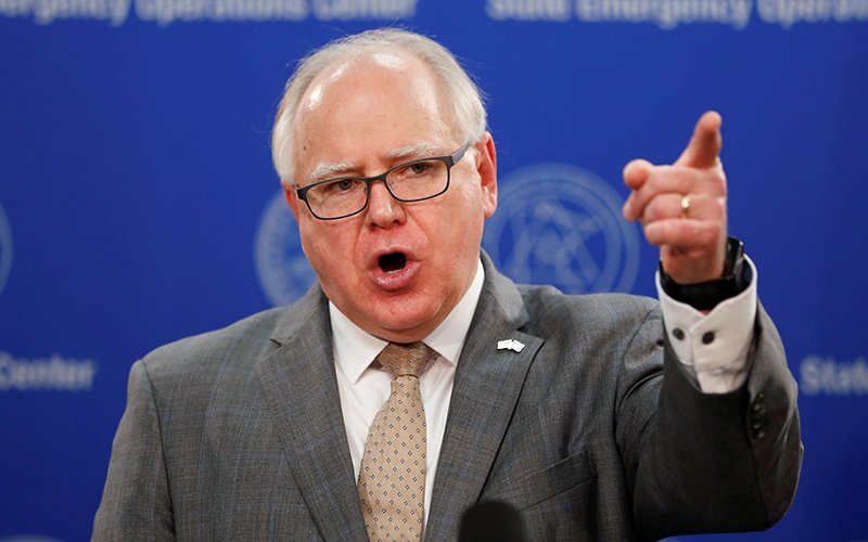 Democratic Minnesota Gov. Tim Walz is pictured in a June 3, 2020, photo.